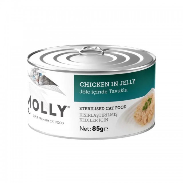 Molly Jöle İçinde Tavuklu Kısırlaştırılmış Kedi Konservesi 85gr