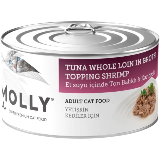 Molly Kendi Et Suyu İçinde Ton Balıklı & Karidesli Yetişkin Kedi Konservesi 85 Gr