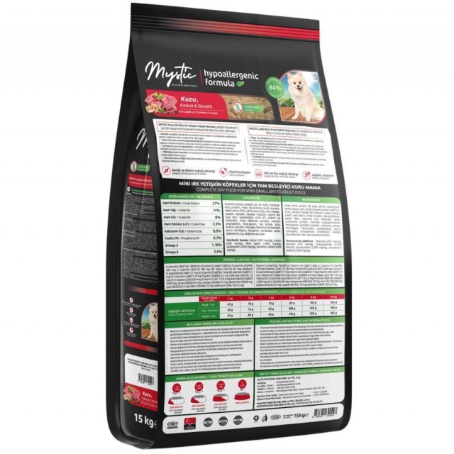 Mystic Mini Irk Kuzu Etli Yetişkin Köpek Maması 15 kg