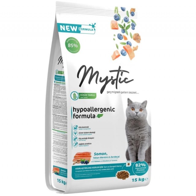 Mystic Somonlu Kısırlaştırılmış Kedi Maması 15 kg