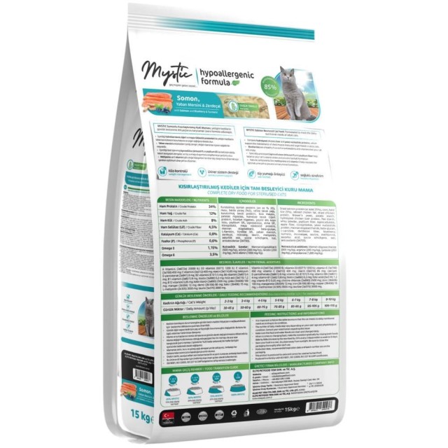 Mystic Somonlu Kısırlaştırılmış Kedi Maması 15 kg