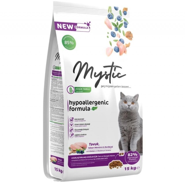 Mystic Tavuklu Kısırlaştırılmış Kedi Maması 15 kg