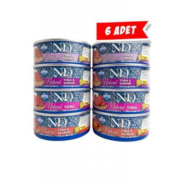 ND Fish Trio Menu Üç Çeşit Balıklı Yetişkin Kedi Konservesi 70gr (6 Adet)