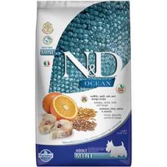 ND Ocean Düşük Tahıllı Morina Balığı ve Portakallı Küçük Irk Yetişkin Köpek Maması 2,5kg