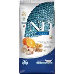 ND Ocean Düşük Tahıllı Morina Balığı ve Portakallı Yetişkin Kedi Maması 5kg