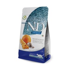 N&D Tahılsız Ringa Balıklı Bal Kabaklı ve Portakallı Yetişkin Kedi Maması 1,5 kg
