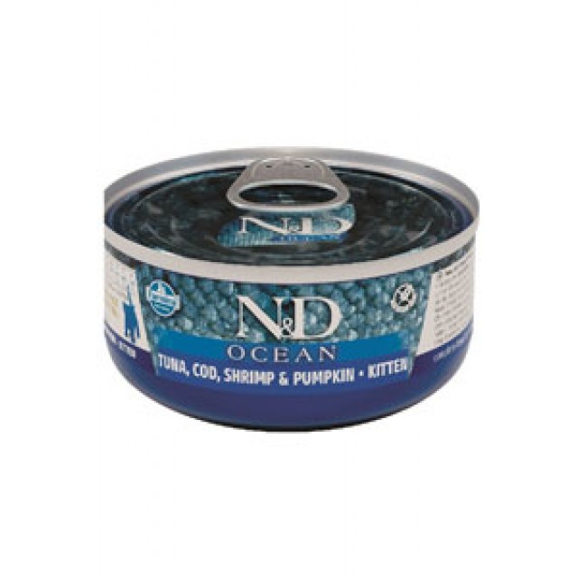ND Ocean Tahılsız Morina Balığı Balkabağı ve Karidesli Yavru Kedi Konservesi 70gr
