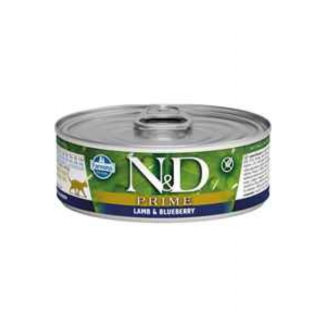 ND Prime Tahılsız Kuzu Eti ve Yaban Mersinli Yetişkin Kedi Konservesi 70gr