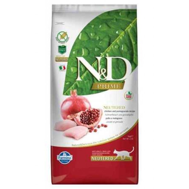 ND Prime Tahılsız Tavuk ve Narlı Kısırlaştırılmış Kedi Maması 10kg