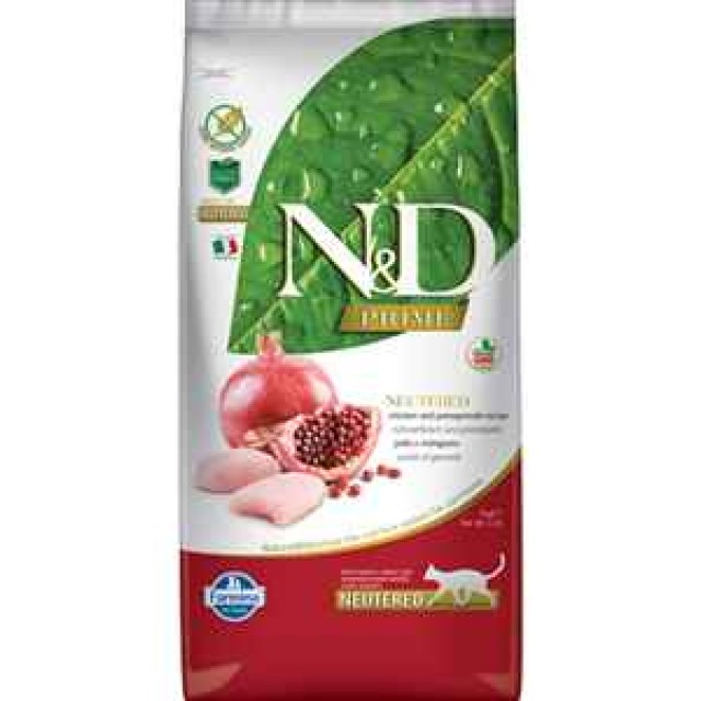 ND Prime Tahılsız Tavuk ve Narlı Kısırlaştırılmış Kedi Maması 5kg