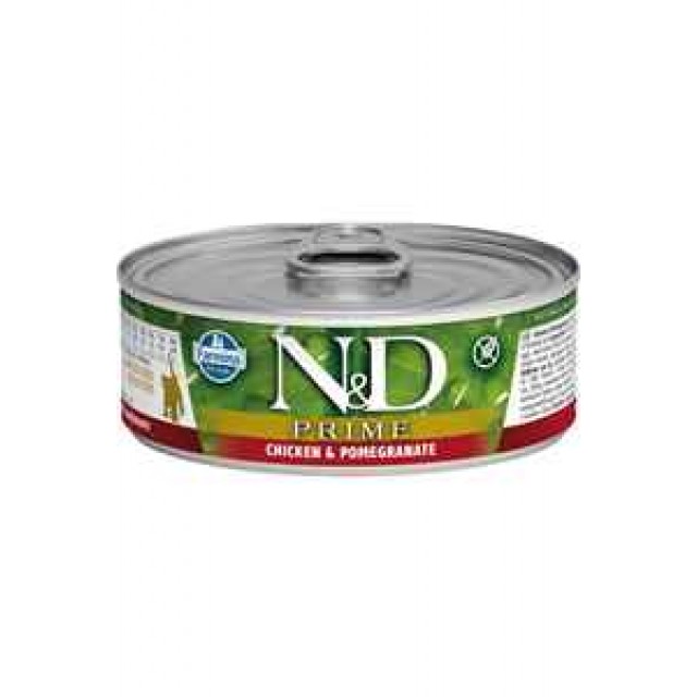 ND Prime Tahılsız Tavuk ve Narlı Yetişkin Kedi Konservesi 70gr