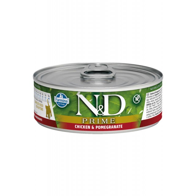 ND Prime Tahılsız Tavuk ve Narlı Yetişkin Kedi Konservesi 70gr