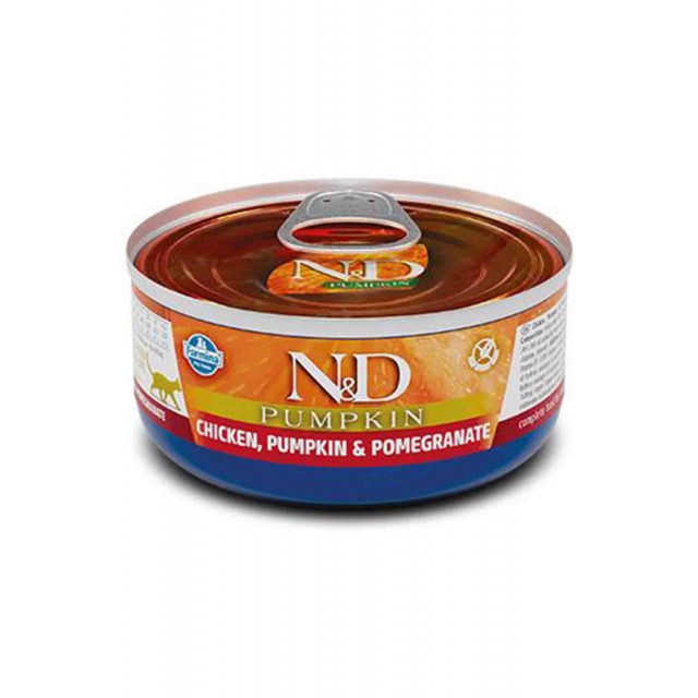 ND Pumpkin Tahılsız Tavuk Balkabağı ve Narlı Yetişkin Kedi Konservesi 70gr