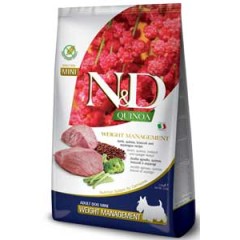 ND Quinoa Tahılsız Kuzu Eti Brokoli ve Kuşkonmazlı Kilo Kontrolü için Küçük Irk Köpek Maması 2,5kg