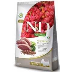 ND Quinoa Tahılsız Ördek Eti Brokoli ve Kuşkonmazlı Mini Irk Kısırlaştırılmış Köpek Maması 2,5kg