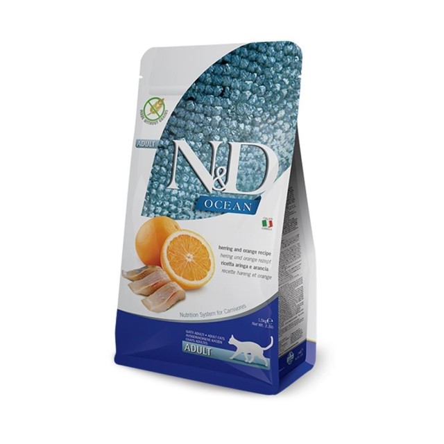 N&D Tahılsız Ocean Balıklı ve Portakallı Kedi Maması 5 kg