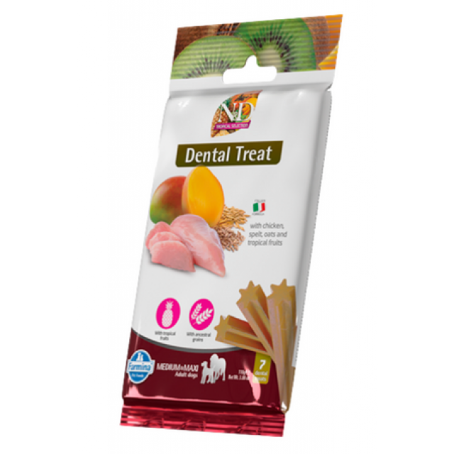 N&D Treat Dental Tropikal Tavuklu Orta ve Büyük Irk Köpek Ödülü 110gr (7 Adet)