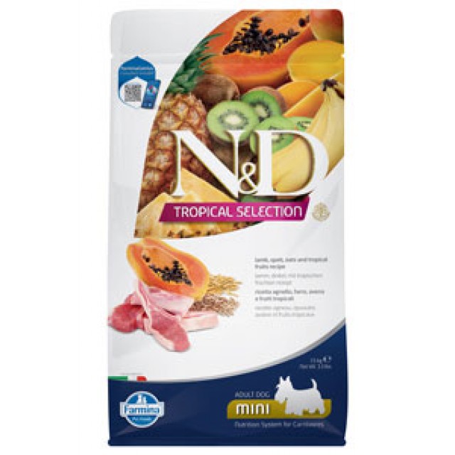 ND Tropical Selection Kuzu Etli ve Tropikal Meyveli Mini Irk Yetişkin Köpek Maması 1,5kg