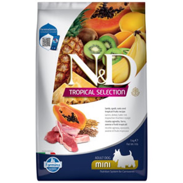 ND Tropical Selection Kuzu Etli ve Tropikal Meyveli Mini Irk Yetişkin Köpek Maması 5kg