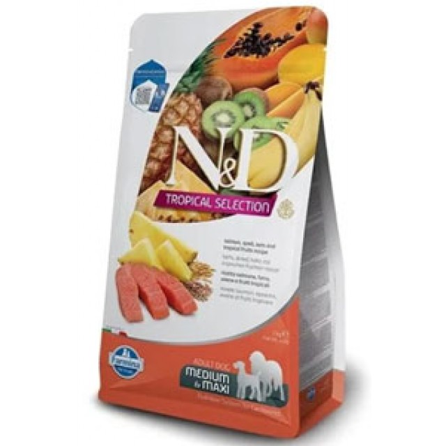 ND Tropical Selection Somonlu ve Tropikal Meyveli Orta ve Büyük Irk Yetişkin Köpek Maması 10kg