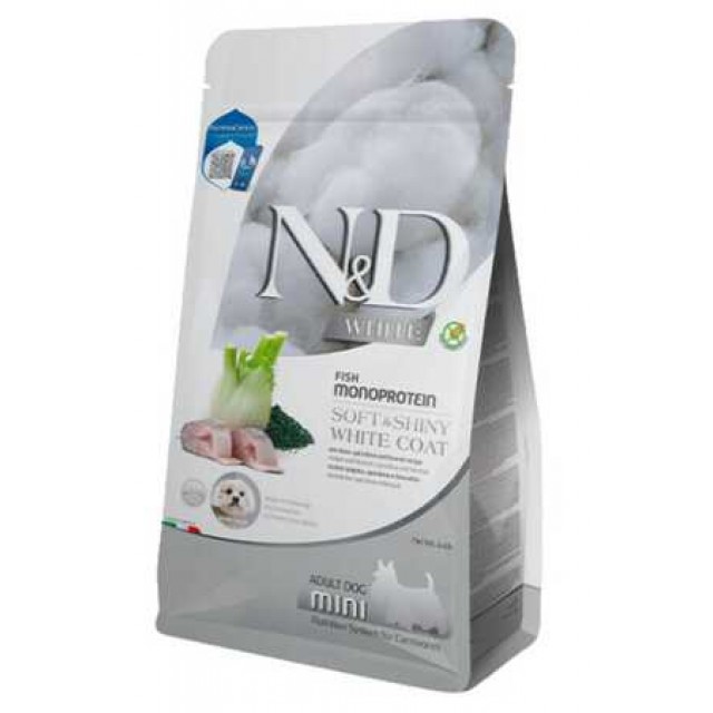 ND White Levrek Rezene ve Spirulina Küçük Irk Yetişkin Köpek Maması 5kg