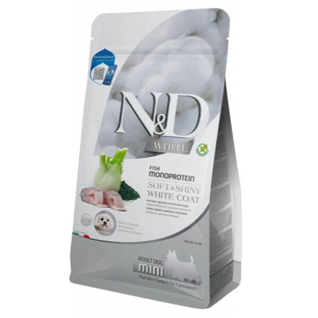 ND White Levrek Rezene ve Spirulina Küçük Irk Yetişkin Köpek Maması 5kg