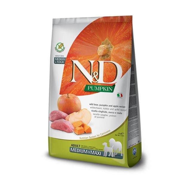 N&D Yaban Domuzlu ve Balkabaklı Orta ve Büyük Irk Köpek Maması 12 kg
