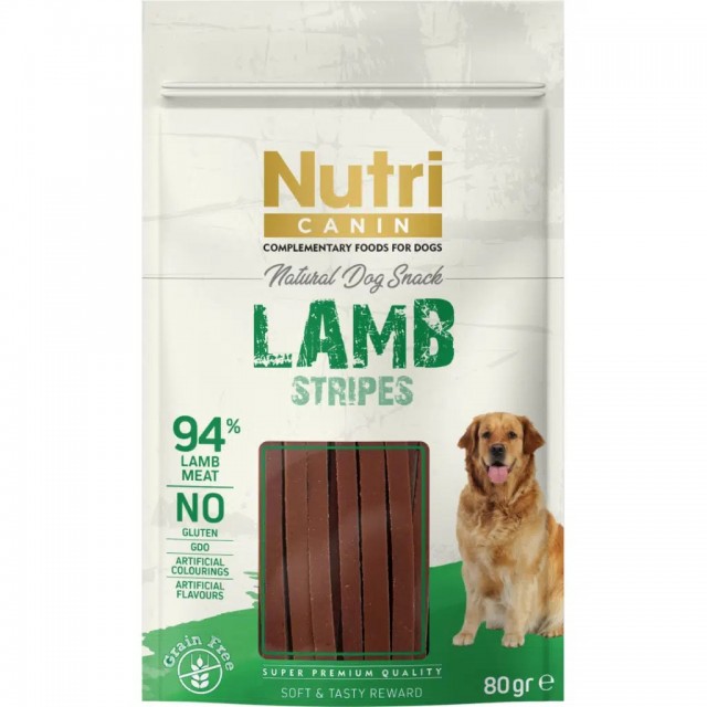 Nutri Canin Lamb Stripes Kuzu Etli Şerit Köpek Ödülü 80 Gr