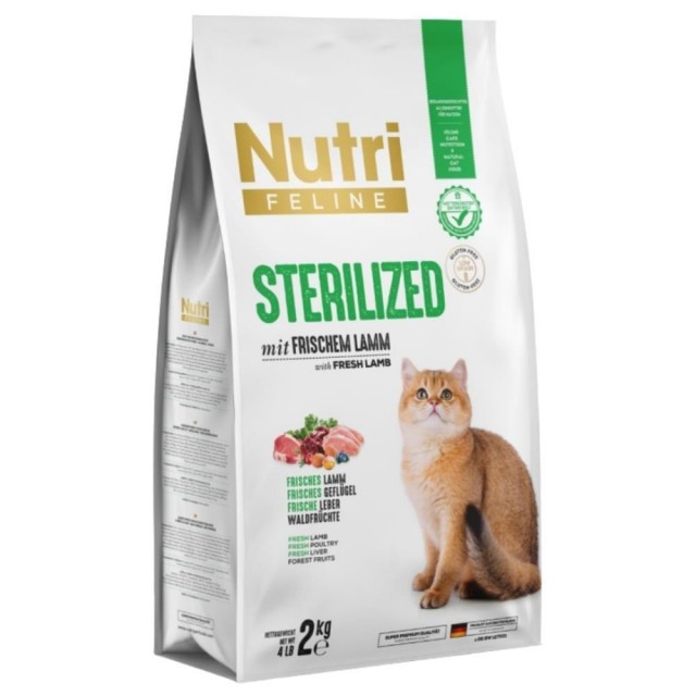 Nutri Feline Adult Sterilised Kısırlaştırılmış Kuzulu Yetişkin Kedi Maması 2 kg