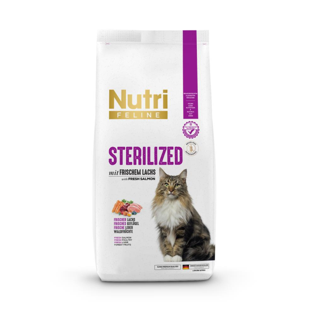 Nutri Feline Somonlu Tahılsız Kısırlaştırılmış Kedi Maması 10 kg