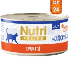 Nutri Feline Tavuk Etli Tahılsız Yetişkin Kedi Konservesi Jelly 24x70 Gr