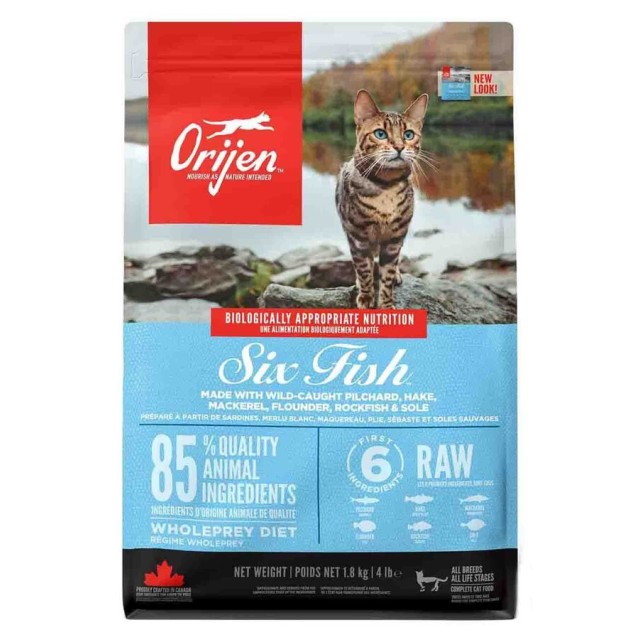 Orijen Six Fish Tahılsız Balıklı Yetişkin Kedi Maması 1,8kg