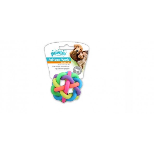 Pawise Rainbow Kauçuk Örgü Top 7.5 Cm Oyuncak