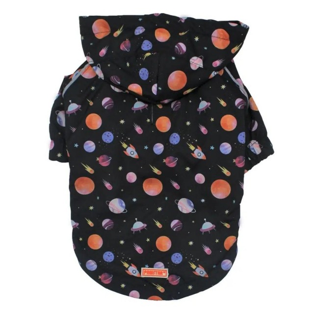 Pawstar Büyük Irk Köpek Yağmurluğu Kapşonlu Uzay Desen 22566 - 6XL