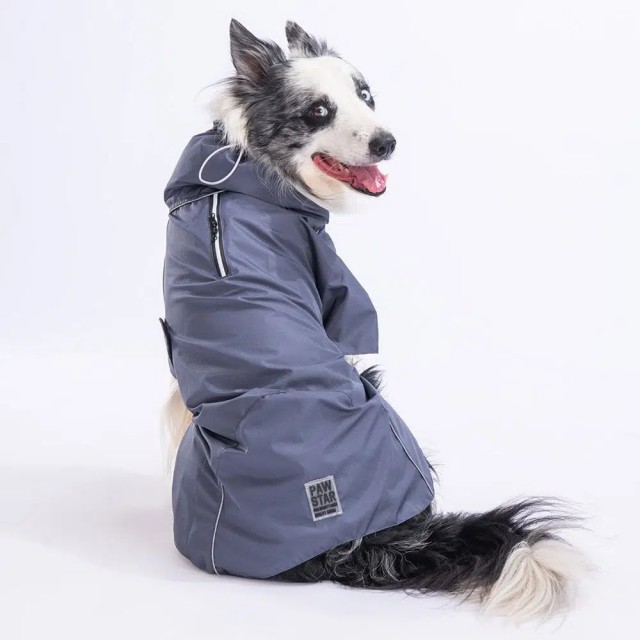Pawstar Gri Colombia Büyük Irk Köpek Yağmurluğu M 23533