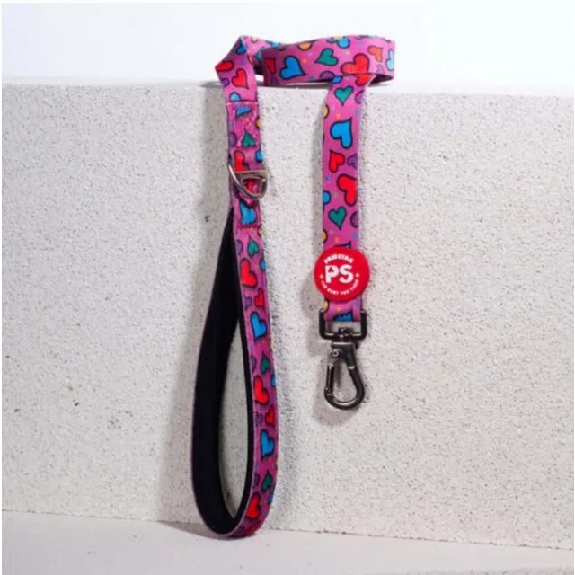 Pawstar Kalp Desenli Gezdirme Kayışı 2*120 CM