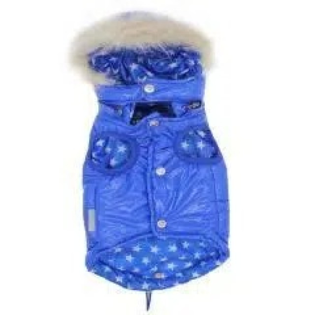 Pawstar Köpek Montu Kapşonlu Mavi Moncler S