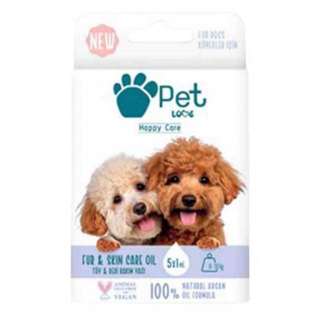 Pet Love Doğal Argan Yağlı 0-10kg Köpekler İçin Tüy Bakım Yağı 5x1ml