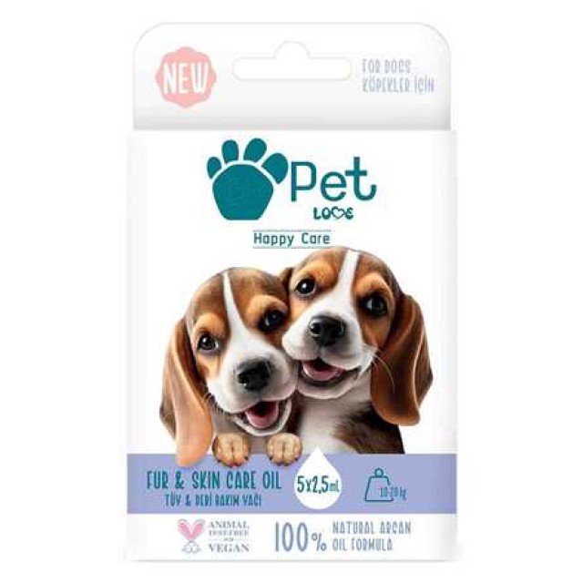 Pet Love Doğal Argan Yağlı 10-20kg Köpekler İçin Tüy Bakım Yağı 5x2,5ml