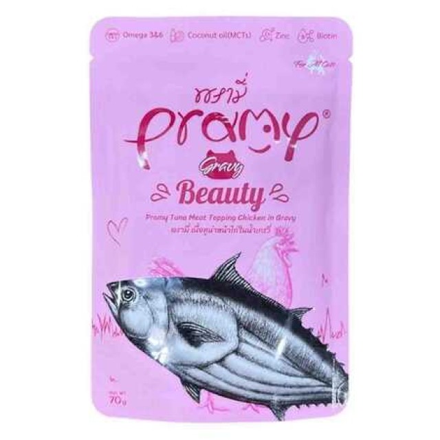 Pramy Sos İçinde Ton Balıklı ve Tavuklu Yetişkin Kedi Konservesi 70gr