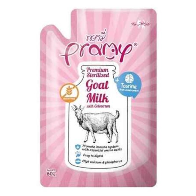Pramy Yavru Kediler İçin Kolostrum ve Taurinli Sterilize Keçi Sütü 60gr