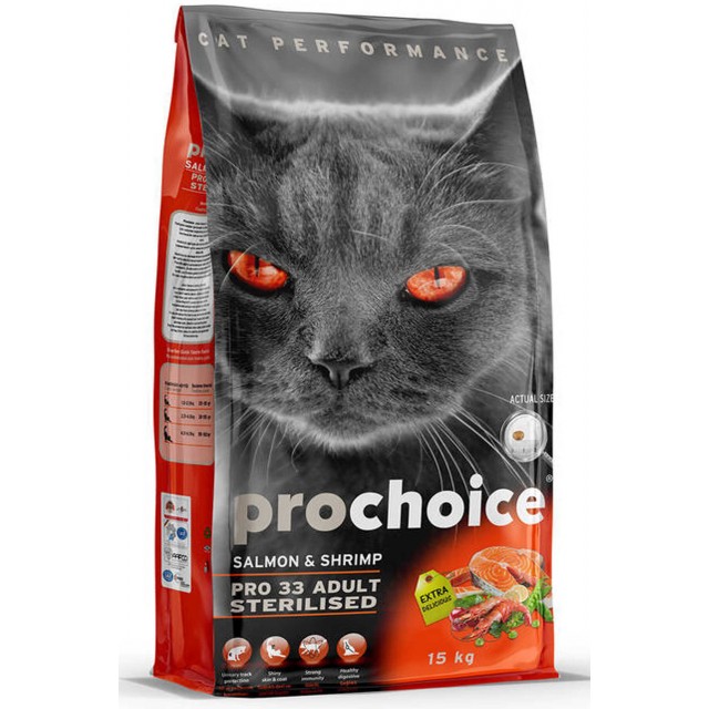 ProChoice Pro 33 Somon ve Karidesli Kısırlaştırılmış Yetişkin Kedi Maması 15kg