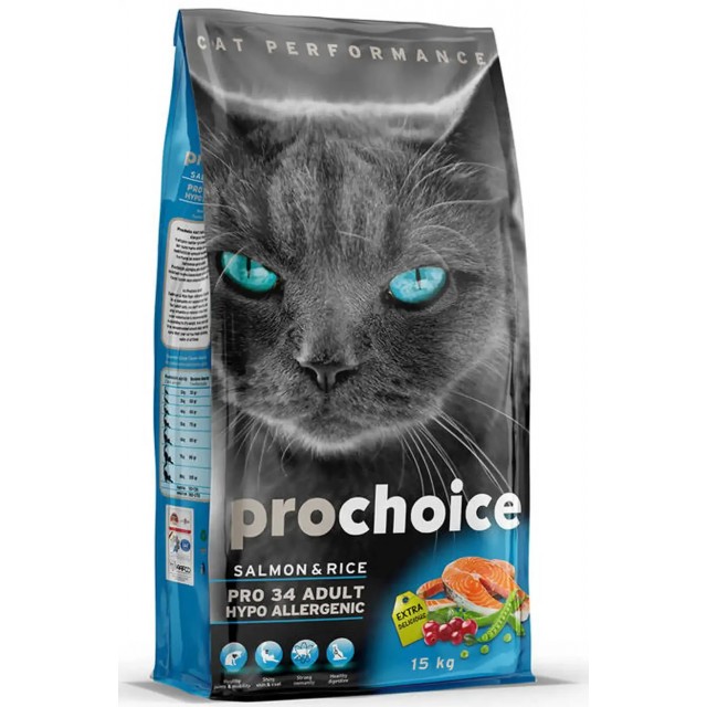 ProChoice Pro 34 Somon ve Pirinçli Yetişkin Kedi Maması 15kg