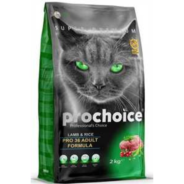 ProChoice Pro 36 Kuzu Eti ve Pirinçli Yetişkin Kedi Maması 2kg