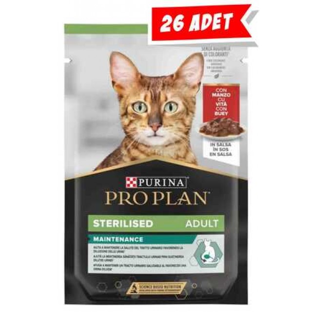 Pro Plan Biftekli Kısırlaştırılmış Kedi Konservesi 85gr (26 Adet)