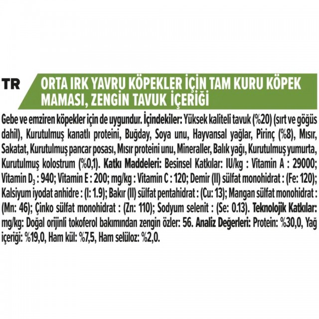 Pro Plan Healty Start Medium Puppy Tavuklu Orta Irk Yavru Köpek Maması 12 Kg