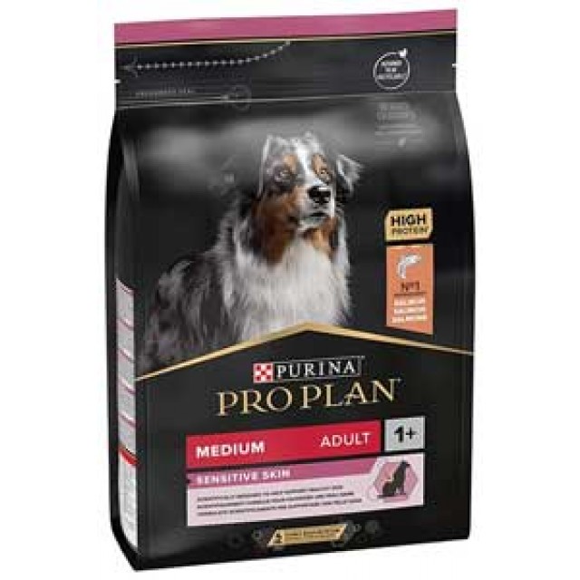Pro Plan Medium Sensitive Skin Somonlu ve Pirinçli Orta Irk Yetişkin Köpek Maması 3kg