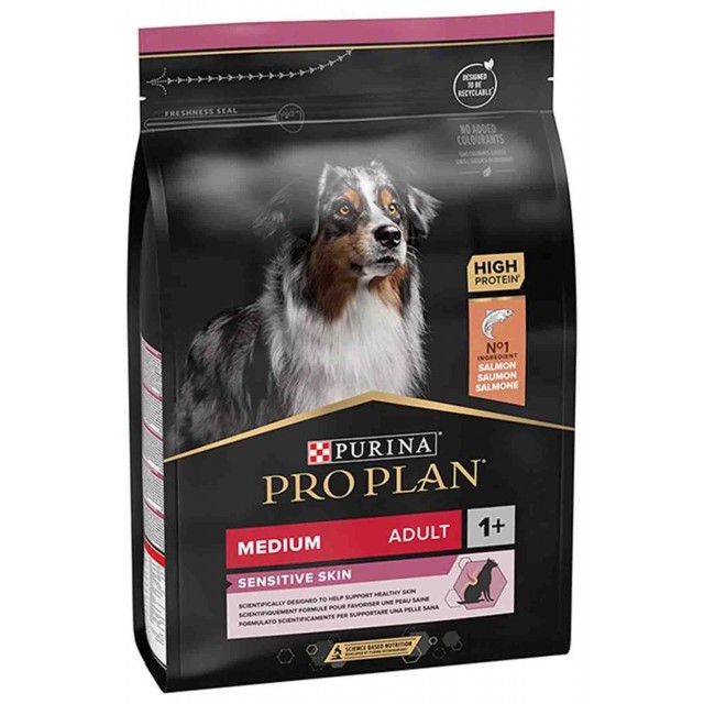 Pro Plan Medium Sensitive Skin Somonlu ve Pirinçli Orta Irk Yetişkin Köpek Maması 3kg