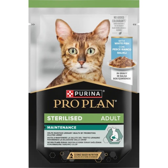 Pro Plan Sterilised Sos İçinde Beyaz Balıklı Kısırlaştırılmış Pouch Kedi Yaş Maması 85 Gr