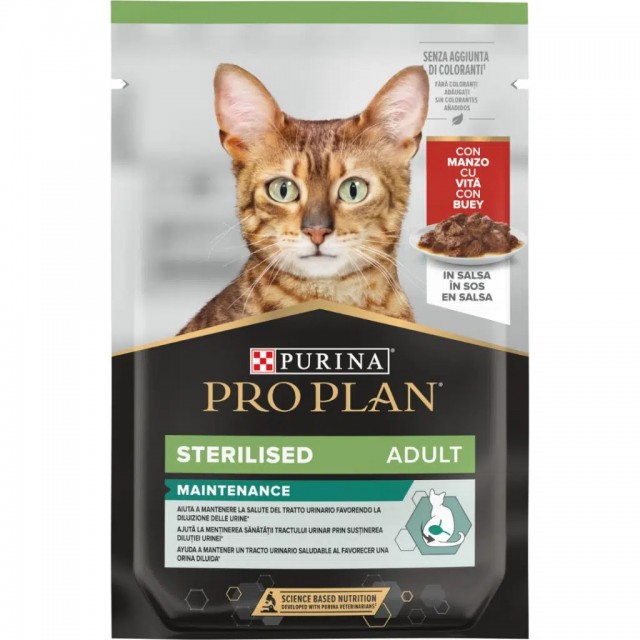 Pro Plan Sterilised Sos İçinde Sığır Etli Kısırlaştırılmış Pouch Kedi Yaş Maması 26x85 Gr